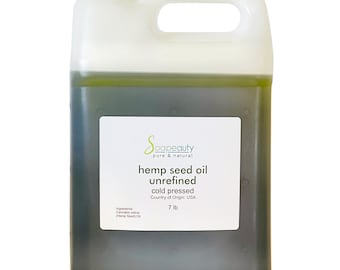 HEMP SEED OIL unrefined carrier cold pressed 100% pure natural 1 Gallon/7 lbs