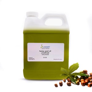 HEMP SEED OIL unrefined carrier cold pressed 100% pure natural 32 oz