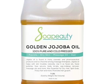 JOJOBA OIL 100% pure raw unrefined golden natural cold pressed  7 LB