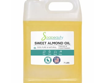 SWEET ALMOND oil natural carrier cold pressed REFINED 100% pure 7 lbs