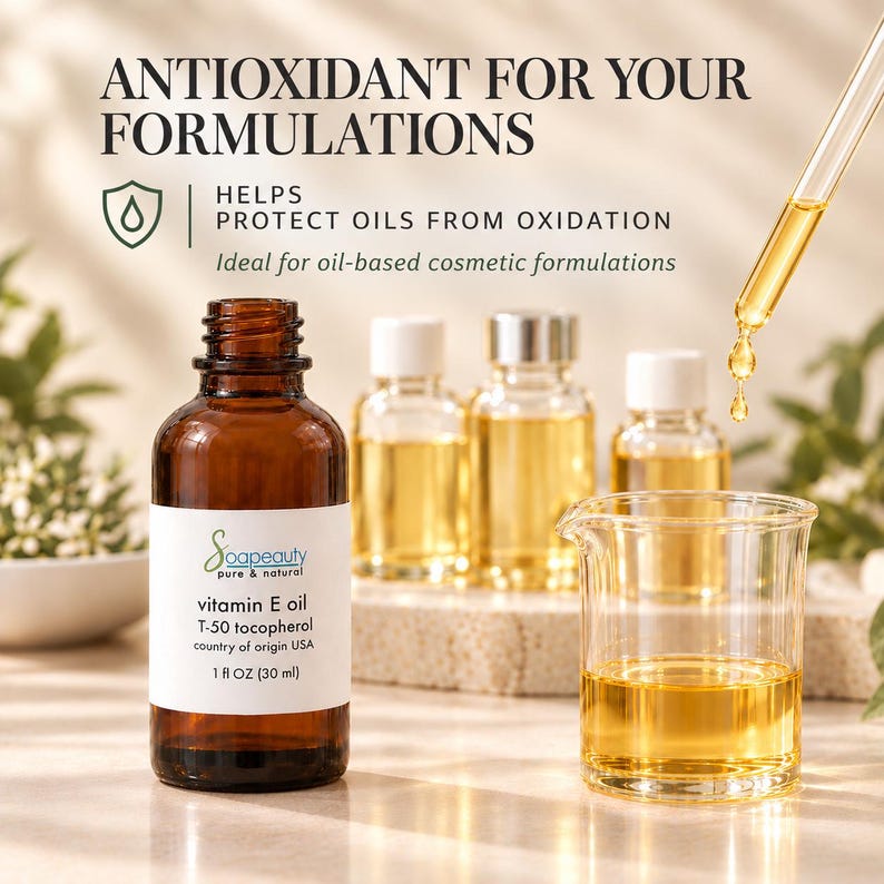 Tocopherol T-50 Vitamin E Oil - Pure & Natural Antioxidant, Skin, Hair Care, Moisturizer image 6