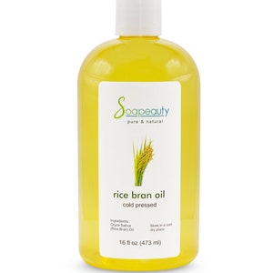 Cold Pressed Rice Bran Oil - 100% Pure & Natural, 12 Fl Oz, By Soapeauty, Organic Quality