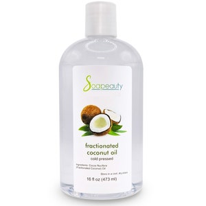 FRACTIONATED COCONUT carrier OIL cold pressed 100% pure natural 16OZ