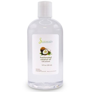 FRACTIONATED COCONUT carrier OIL cold pressed 100% pure natural 12 oz