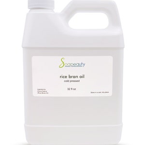 Cold Pressed Rice Bran Oil - 100% Pure & Natural, 12 Fl Oz, By Soapeauty, Organic Quality