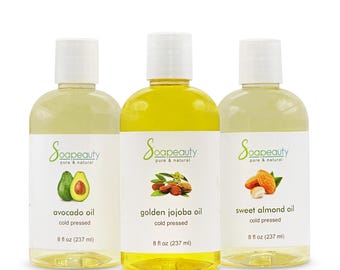Golden Jojoba Oil Sweet Almond Oil Avocado Oil 24 OZ(3 X 8 OZ)