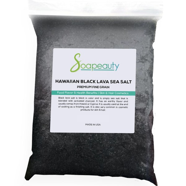 HAWAIIAN BLACK Lava Sea SALT Gourmet 100% Natural Premium Fine Grain