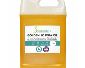 JOJOBA OIL 100% pure raw unrefined golden natural cold pressed  7 LB