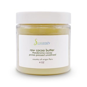 RAW COCOA BUTTER prime-pressed 100 % pure unrefined food grade