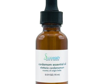 Cardamom Essential Oil, 100% Pure & Natural, Aromatherapy, Glass Bottle with Dropper