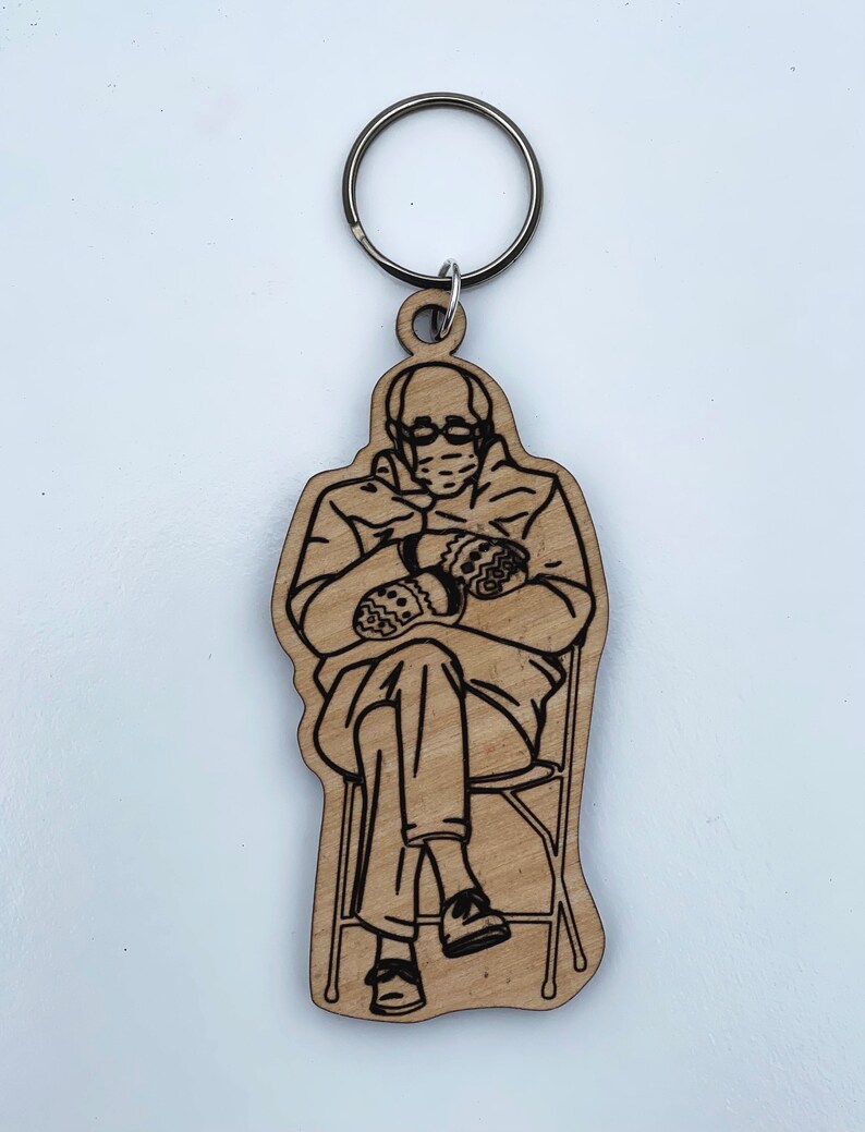 Bernie Bernie Sanders mittens Bernie Mittens meme keychain funny key chain