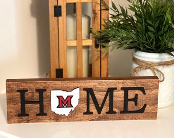 Miami University wood sign, Miami RedHawks football, Ohio man cave, fathers Day, Ohio Miami fan, ohio home,groomsmen gift, Miami graduate