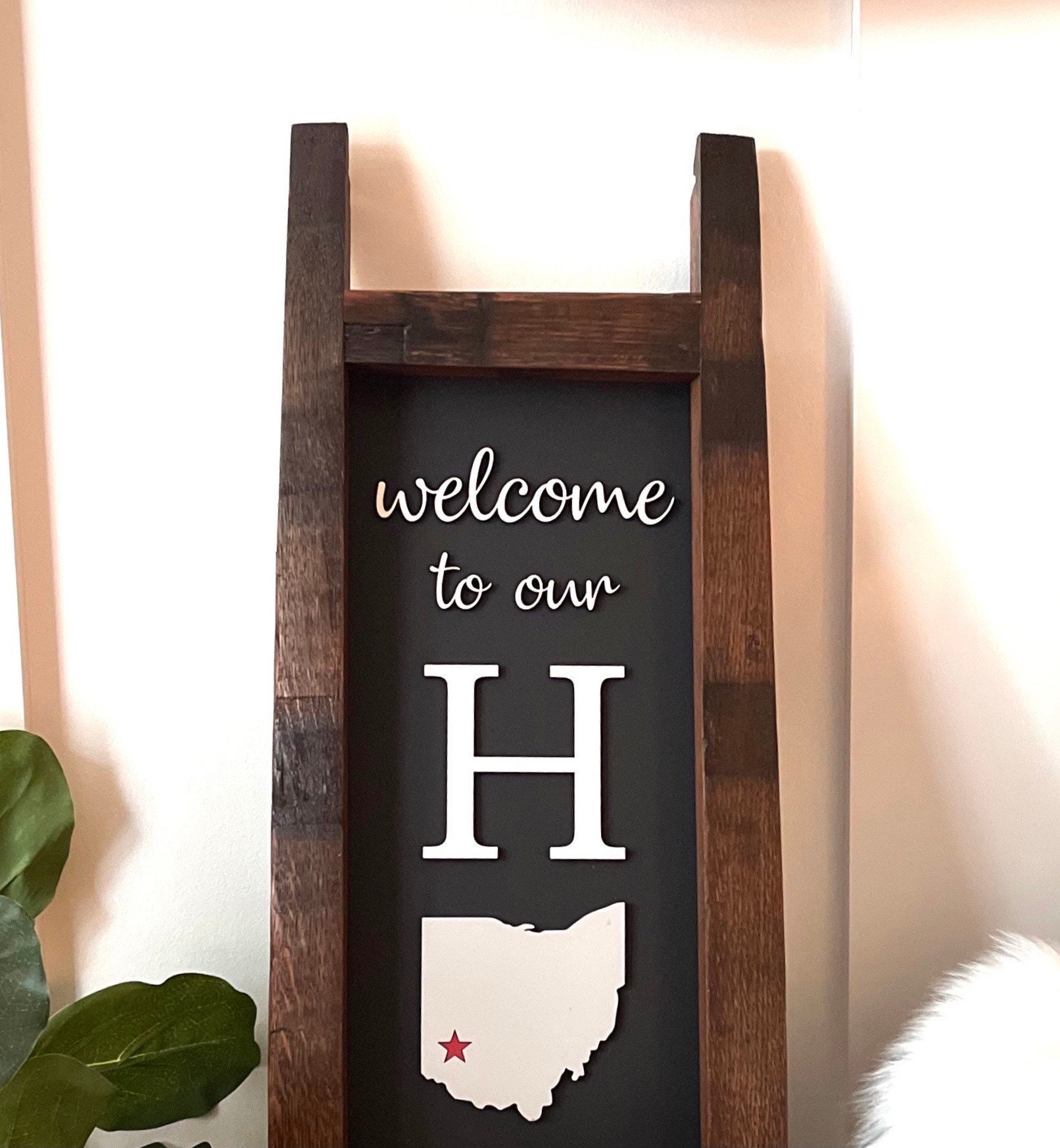 Whiskey barrel Ohio porch sign Ohio home decor Ohio porch Etsy