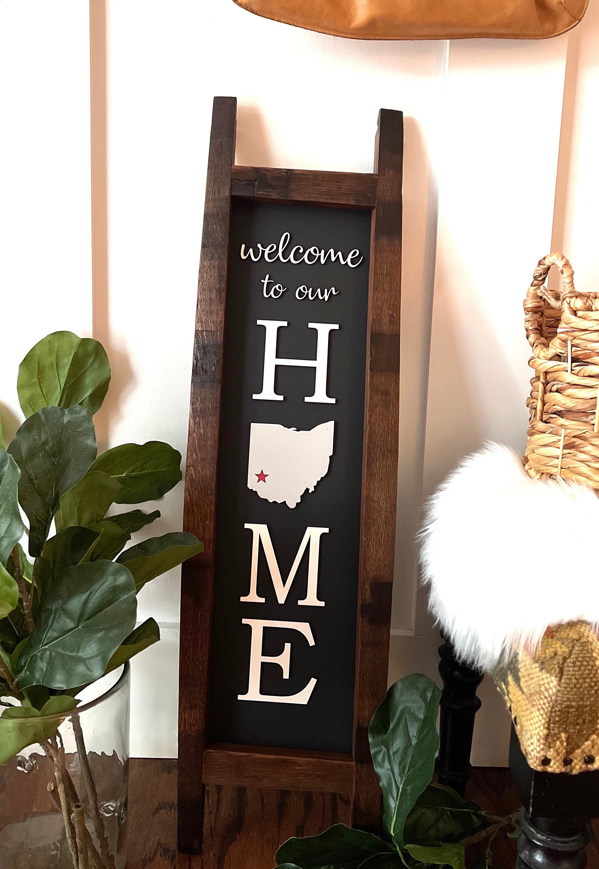 Whiskey barrel Ohio porch sign Ohio home decor Ohio porch Etsy