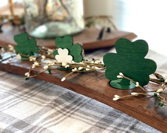 Saint Patrick's Day decor, rustic home decor for candle holder, Shamrock decor, spring home decor, whiskey barrel candle holder accessories