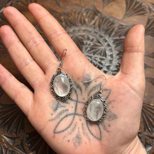 Orecchini Donna Cristallo Di Rocca 13ct – Argento 925, Goccia Stile Liberty, Unique Gems