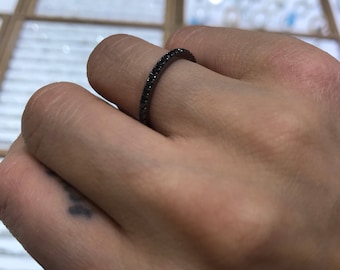 Black Diamond Eternity Ring - .552 carats -18k - Wedding Band