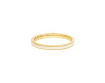 White Enamel Band ring
