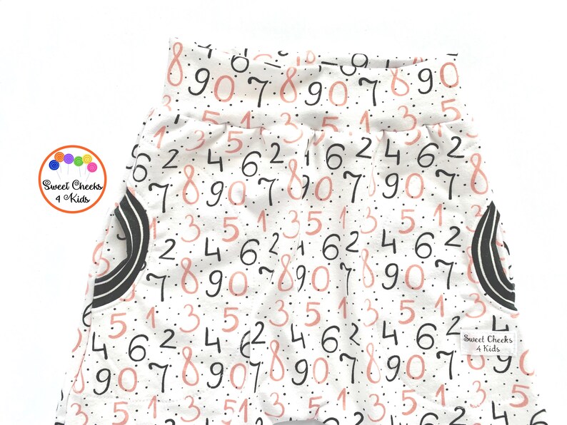 Numbers Harem Pants with Pockets for Girls