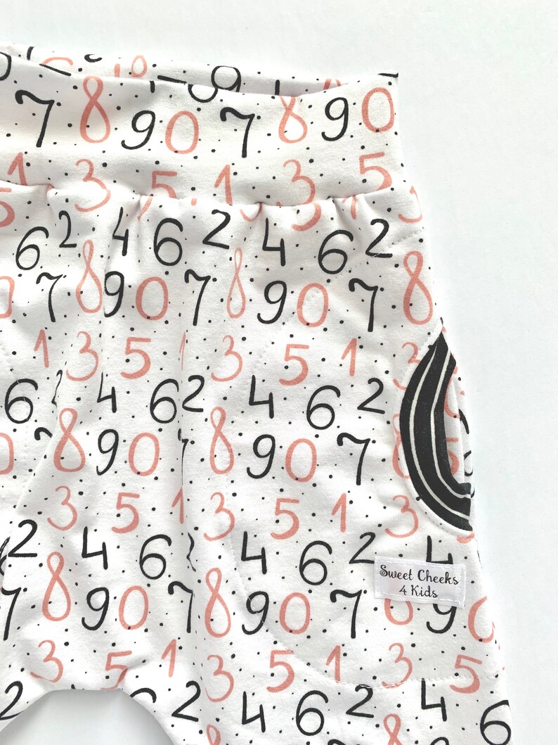Numbers Harem Pants with Pockets for Girls