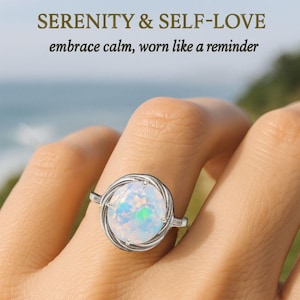 Ethiopian Opal Ring: Sterling Silver October Birthstone, Vintage Style