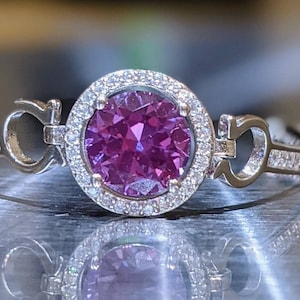 Alexandrite Exquisite Bracelet with Sparkling Paved Band, Rare Gemstone Jewelry, Unique Bracelet, Handcrafted Gemstone Jewelry for Christmas