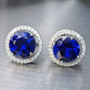 Large sapphire best sale earrings