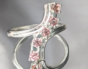 Vintage Pink Tourmaline Sterling Silver Ring - October Birthstone