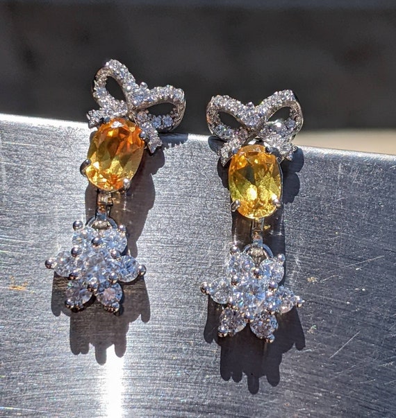 Yellow sapphire and diamond hotsell earrings