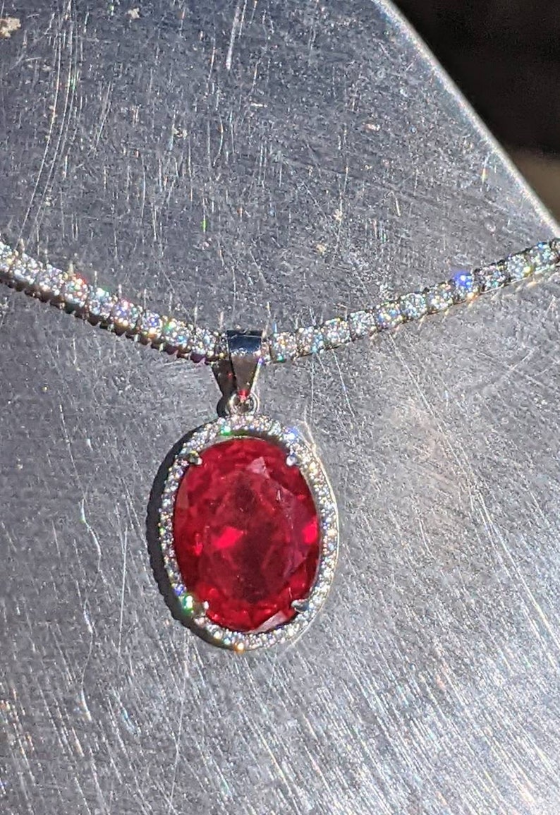 Real ruby pendant 9ct pigeon blood ruby necklace