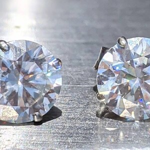 Elegant 8mm 2ct Diamond Stud Earrings Round Cut Timeless Gemstone Jewelry Genuine Diamond or Moissanite Stud Earrings For Her Christmas image 3