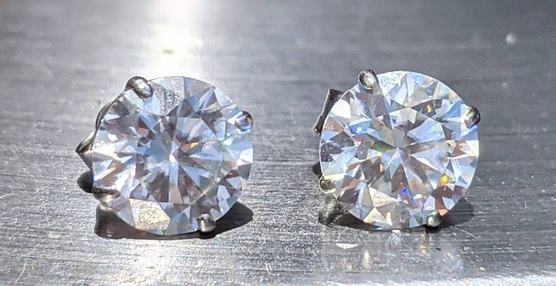 Elegant 8mm 2ct Diamond Stud Earrings Round Cut Timeless Gemstone Jewelry Genuine Diamond or Moissanite Stud Earrings For Her Christmas image 3
