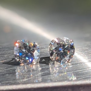 Gecertificeerde grijze echte Moissanite oorbellen VVSI zilver of goud ronde geslepen 6 mm 2ct hengsten geboortesteen oorbellen man of vrouw diamanten studs oorbellen afbeelding 3