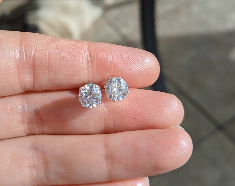 6mm 1ct Diamond Stud Earrings Sparkling Round-Cut Gemstones Elegant Jewelry Accessories Genuine Moissanite Or Diamond Earrings For Christmas image 3