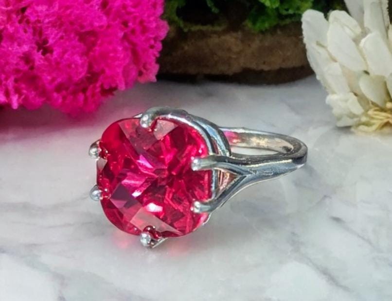 Blood Red Ruby Ring| Red Gemstone Ring Womens | Scarlet Majesty Ruby ...