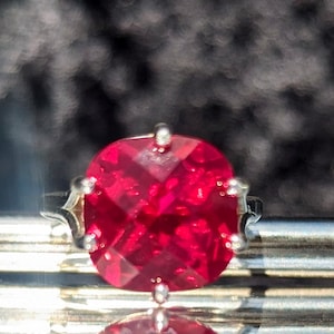 Scarlet Majesty Ring Bermuda Ruby Cushion Cut Checkerboard Ring Bold Elegance Heirloom Quality Ruby Gemstone Statement Fashion Ring Lux image 2