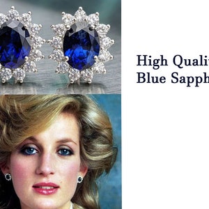 Royalty Replica Princess Diana Celebrity Inspired Real Blue Sapphire Bracelet With Halo 2.50ct Oval Cut Valentine Day Gift Lady Di Bracelet imagem 6