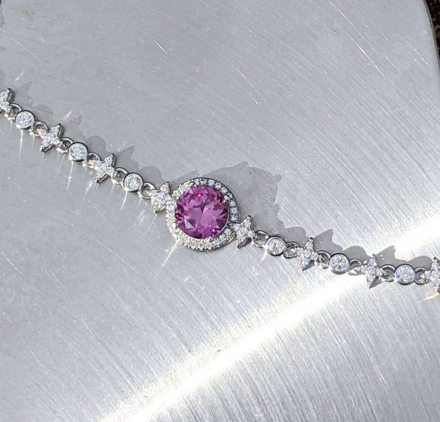 Pink Sapphire Tennis Bracelet - 14ct Solid Rose Gold – Roxanne First