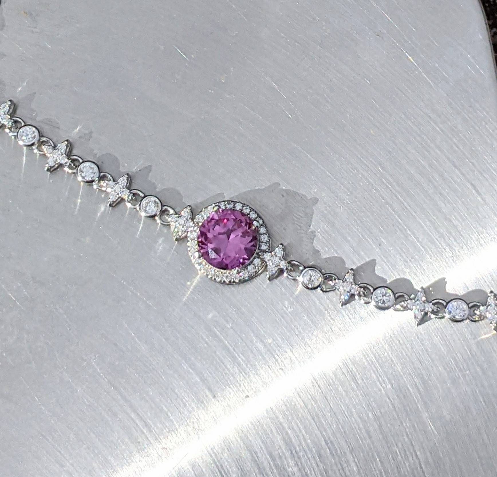 5 Carat Natural Pink Sapphire Rose Gold Tennis Bracelet – De Maria Jewelry