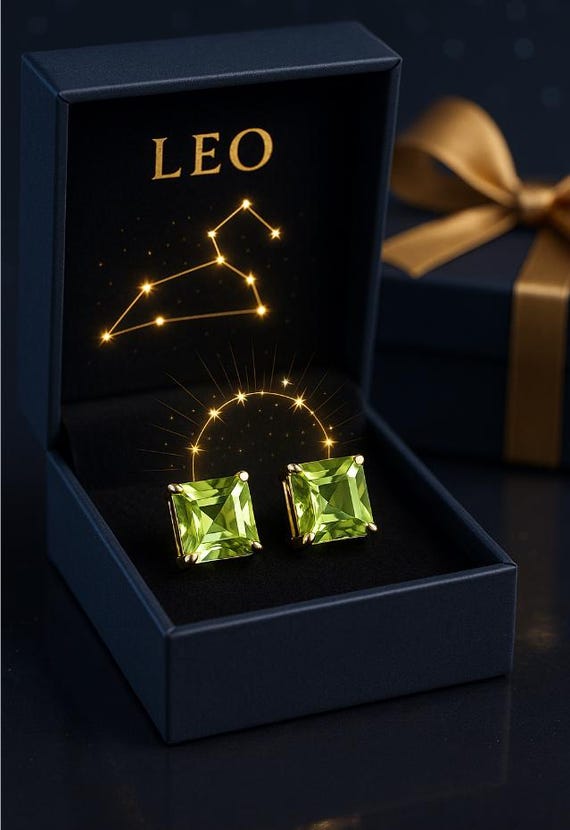 Boucles D'oreilles Créoles En Argent 925 Avec Péridot Naturel - Pierre Coussin Vert, Fait Main