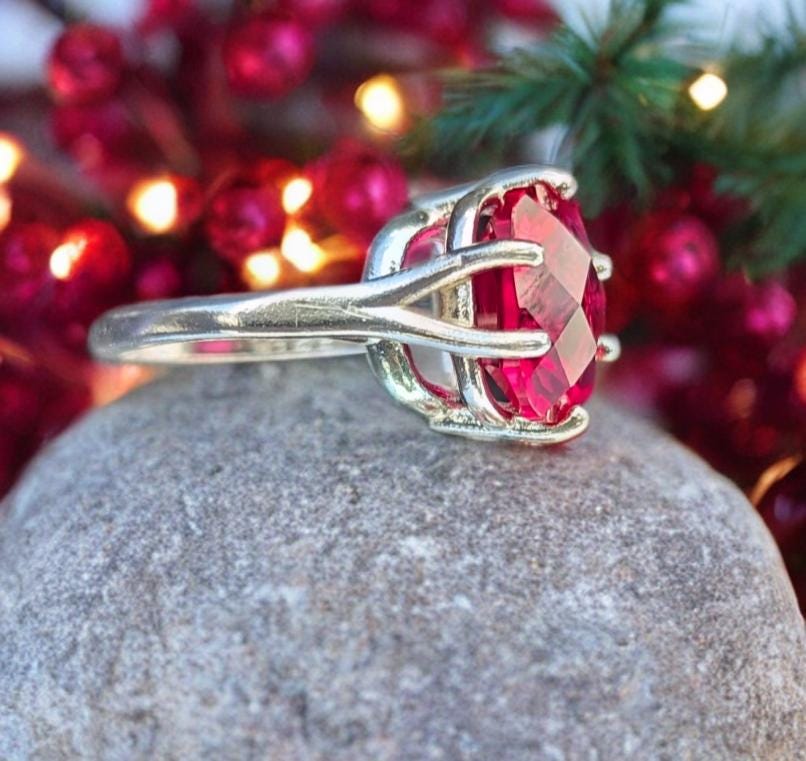 Blood Red Ruby Ring| Red Gemstone Ring Womens | Scarlet Majesty Ruby ...