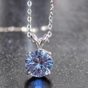 Genuine Lab Blue Spinel Pendant/ Necklace, Simple Solitaire pendant, Rare Blue Gemstone Necklace, Blue Bridal, Christmas Gift For Her
