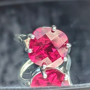 Scarlet Majesty Ring Bermuda Ruby Cushion Cut Checkerboard Ring Bold Elegance Heirloom Quality Ruby Gemstone Statement Fashion Ring Lux image 5