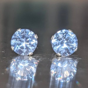 Pendentif spinelle bleu clair 3 carats en argent sterling 10 mm, coupe ronde, style minimaliste pour cadeau d'anniversaire pour femme, bijoux de mariée bleus image 7