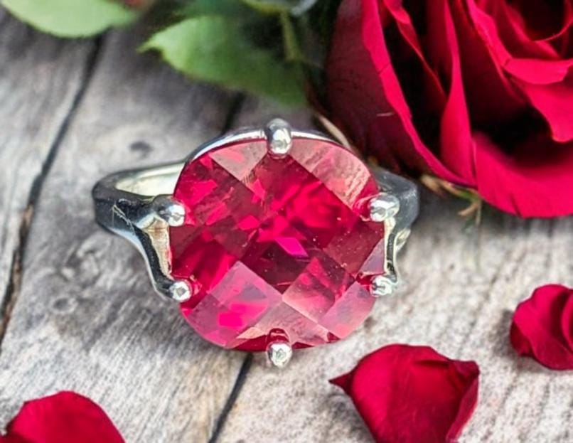 Blood Red Ruby Ring| Red Gemstone Ring Womens | Scarlet Majesty Ruby ...