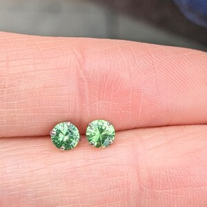 Genuine 4mm Green Tsavorite Garnet Stud Earrings Vibrant Natural Gemstone, January Birthstone, 14k Handmade Jewelry For Her Christmas Gift zdjęcie 9