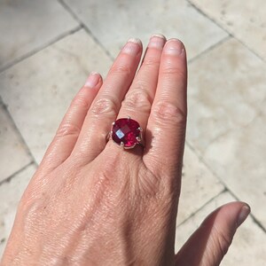 Scarlet Majesty Ring Bermuda Ruby Cushion Cut Checkerboard Ring Bold Elegance Heirloom Quality Ruby Gemstone Statement Fashion Ring Lux image 3