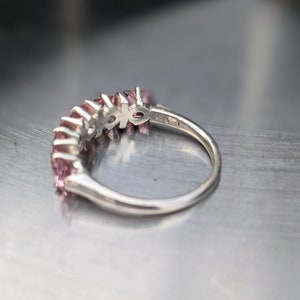 Natuurlijke roze toermalijn ring Moeder stijl 4mm ring Princess Cut Infinity band echte toermalijn ring voor dames verjaardagscadeau oktober afbeelding 7