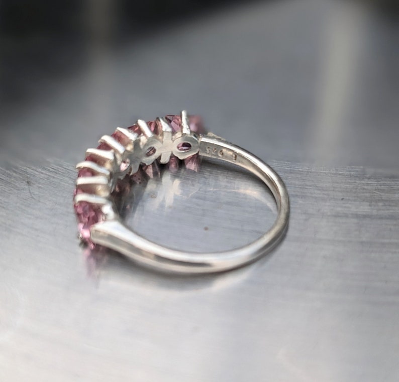 Anillo de turmalina rosa natural estilo madre anillo de 4 mm corte princesa banda infinita anillo de turmalina genuina para mujeres regalo de cumpleaños octubre imagen 7