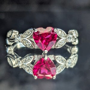 Heart Beat Ruby Ring Bermuda Ruby Statement Ring Pigeon Blood Ruby Heartache Healing Jewelry Self Love Promise Ring image 6